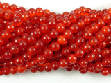 Dyed Jade, Orange Red, 6mm Round Beads-BeadBasic