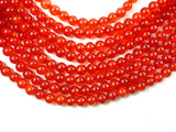 Dyed Jade, Orange Red, 6mm Round Beads-BeadBasic