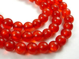 Dyed Jade, Orange Red, 6mm Round Beads-BeadBasic