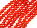 Dyed Jade, Orange Red, 6mm Round Beads-BeadBasic