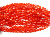 Dyed Jade, Orange Red, 8mm Round Beads-BeadBasic