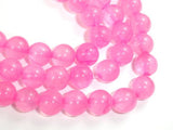 Dyed Jade- Pink, 8mm Round Beads-BeadBasic