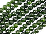 Dyed Jade- Dark Olive Green, 8mm Round Beads-BeadBasic