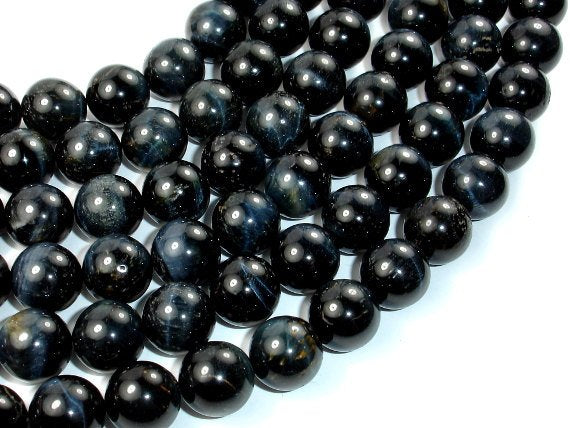 Blue Tiger Eye Beads, 12mm Round Beads-BeadBasic
