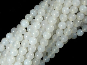 White Agate, 8 mm (8.4 mm) Round Beads-BeadBasic