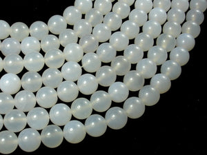 White Agate, 10mm (10.3 mm) Round Beads-BeadBasic