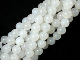 White Agate, 10mm (10.3 mm) Round Beads-BeadBasic