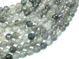 Gray Quartz Beads, 8mm Faceted Round Beads-BeadBasic