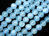 Dyed Jade, Light Blue, 10mm Round Beads-BeadBasic