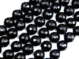 Black Onyx Beads, 12mm Faceted Round, 14.5 Inch-BeadBasic