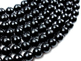 Black Onyx Beads, 12mm Faceted Round, 14.5 Inch-BeadBasic