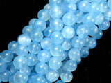 Dyed Jade, Light Blue, 10mm Round Beads-BeadBasic