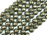 Pyrite Beads, Faceted Round, 10mm-BeadBasic