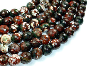 Agate Beads, 12mm Faceted Round, 14.5 Inch-BeadBasic