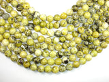 Yellow Turquoise Beads, 12mm Round Beads, 14.5 Inch-BeadBasic