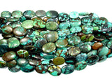 Genuine Turquoise, Oval Beads, 8 Inch Strand-BeadBasic