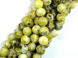 Yellow Turquoise Beads, 12mm Round Beads, 14.5 Inch-BeadBasic