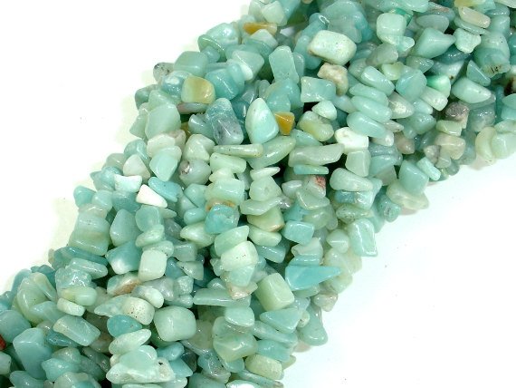 Amazonite Beads, 4mm - 9mm Chips Beads, 34 Inch, Long full strand-BeadBasic