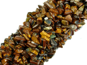 Tiger Eye, 4-9 mm Chips Beads-BeadBasic