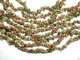 Unakite, 4-10mm Chips Beads, 35 Inch, Long full strand-BeadBasic