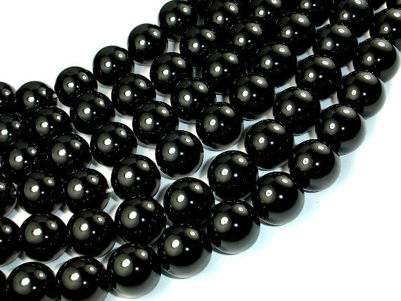 Black Onyx, 16mm Round Beads-BeadBasic