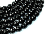 Black Onyx Beads, 14mm (13.8 mm) Faceted Round-BeadBasic