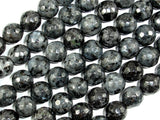 Black Labradorite, Larvikite, 12mm Faceted Round-BeadBasic