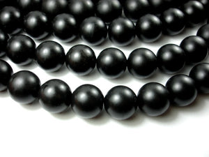 Matte Black Stone, 20mm Round Beads-BeadBasic
