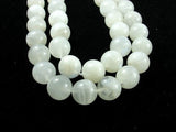 White Moonstone Beads, 12mm Round Beads-BeadBasic