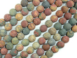 Matte Picasso Jasper Beads, 8mm, Round Beads-BeadBasic