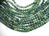 Moss Agate Beads, 8mm, Green, Round Beads-BeadBasic