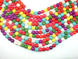 Howlite Beads, Multicolored, Round, 8mm-BeadBasic