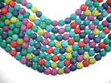 Lava Beads, Multicolored, 10mm Round Beads-BeadBasic