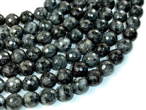 Black Labradorite, Larvikite, 12mm Faceted Round-BeadBasic