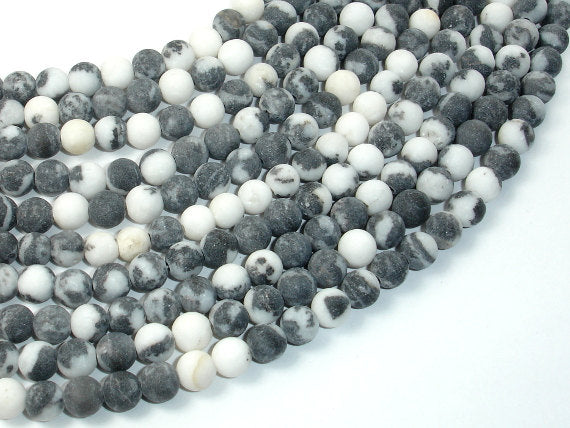Matte Zebra Jasper Beads, 6mm Round Beads-BeadBasic