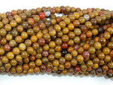 Rainbow Petrified Wood Jasper, 4mm Round Beads-BeadBasic