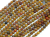 Rainbow Petrified Wood Jasper, 4mm Round Beads-BeadBasic