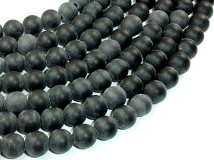 Matte Black Stone, 10mm Round Beads-BeadBasic