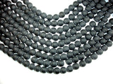 Matte Black Stone, 12mm Round Beads-BeadBasic