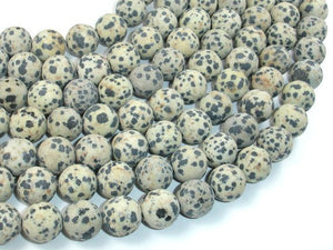 Matte Dalmation Jasper Beads, 12mm Round Beads-BeadBasic