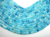 Frosted Matte Agate - Sea Blue, 8mm Round Beads-BeadBasic