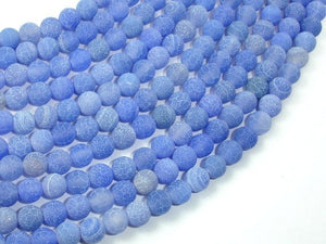 Frosted Matte Agate - Blue, 6mm Round Beads-BeadBasic