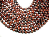 Red Tiger Eye Beads, 12mm Faceted Round Beads-BeadBasic