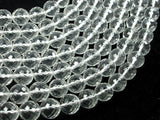 Clear Quartz Beads, 12mm Faceted Round Beads-BeadBasic