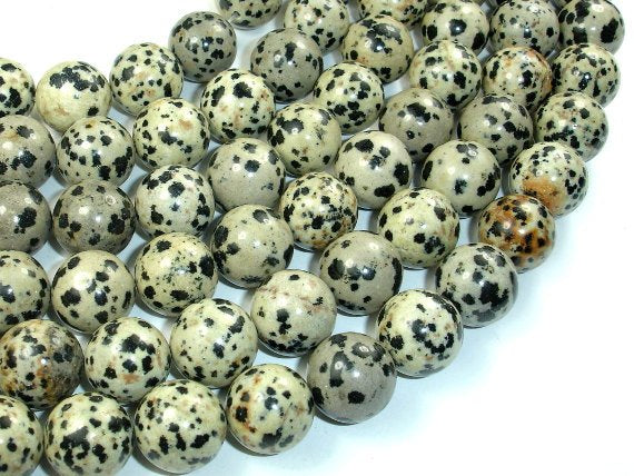 Dalmation Jasper Beads, 14mm Round Beads-BeadBasic